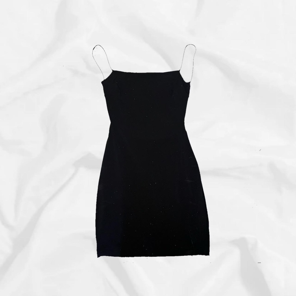 Windsor Black Shiny Mini Dress